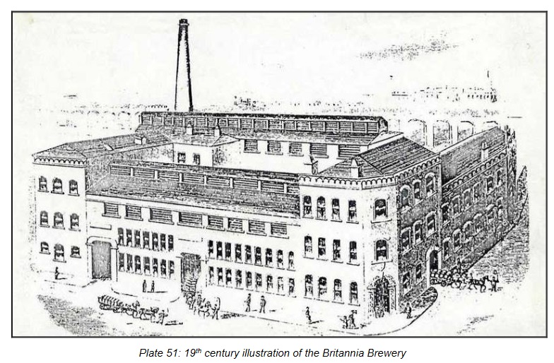 Architectural drawing showing the former brewery 
