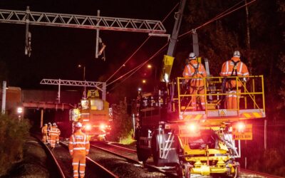 Electric wires installed to power greener trains in Greater Manchester